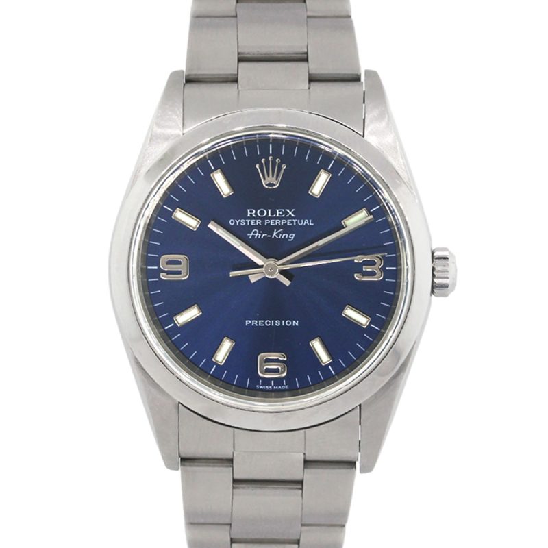 Rolex 14000 Airking Blue Dial Stainless Steel Watch