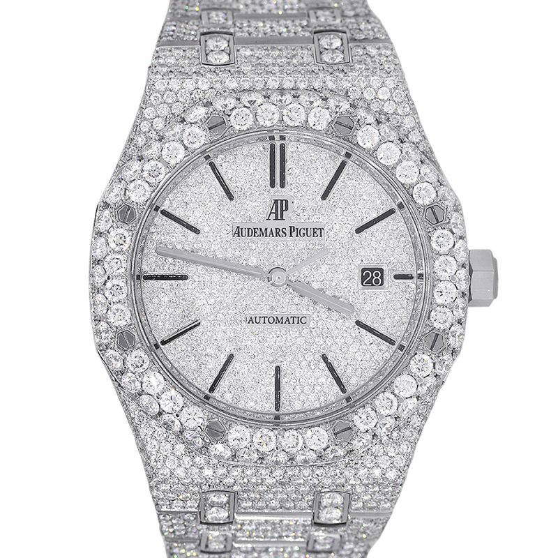 Audemars Piguet 15400 Royal Oak Stainless Steel Diamond Pave Watch