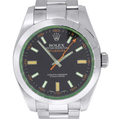 Rolex 116400 Milgauss Oyster Perpetual Black Dial Watch