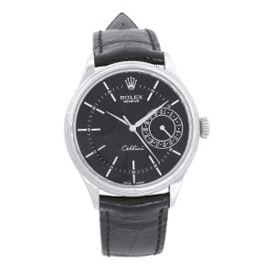 Rolex 50519 White Gold Cellini Black Dial Guilloche Watch
