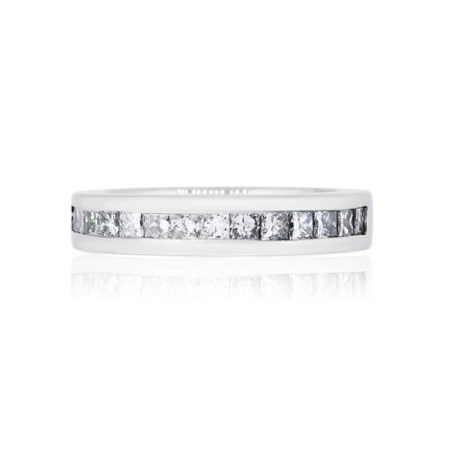 Platinum 0.50ctw Princess Cut Diamond Wedding Band