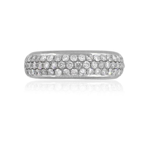 18k White Gold 1.95ctw Round Diamond Pave Eternity Band