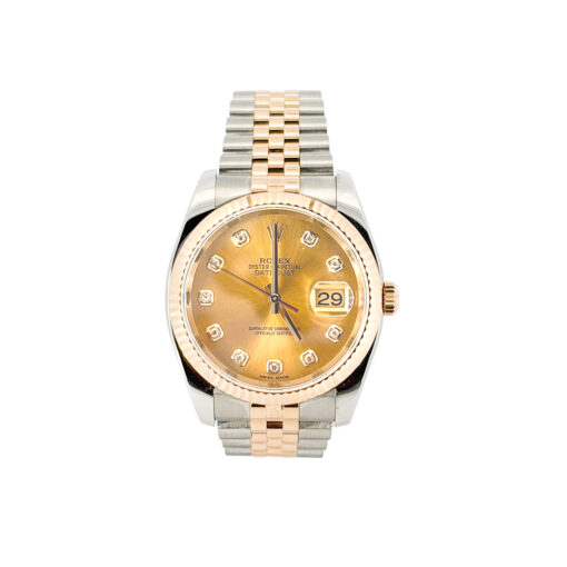 Rolex 116233 Datejust Two Tone 18k Yellow Gold Champagne Diamond Dial Watch - Image 4