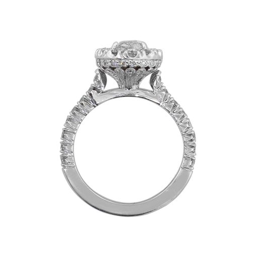 14k White Gold 0.96ct Oval Cut Diamond Engagement Ring