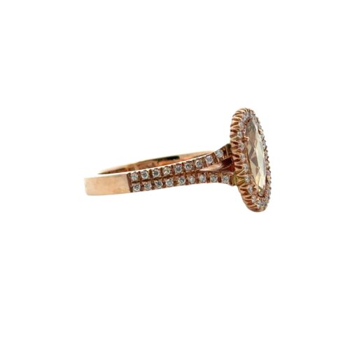 14k Rose Gold 0.85ct Oval Cut Diamond Halo Ring - Image 9