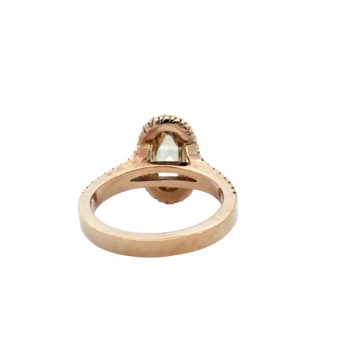 14k Rose Gold 0.85ct Oval Cut Diamond Halo Ring - Image 10