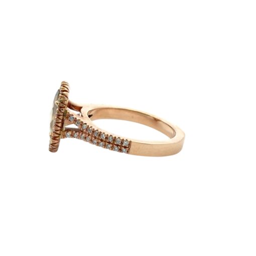 14k Rose Gold 0.85ct Oval Cut Diamond Halo Ring - Image 11