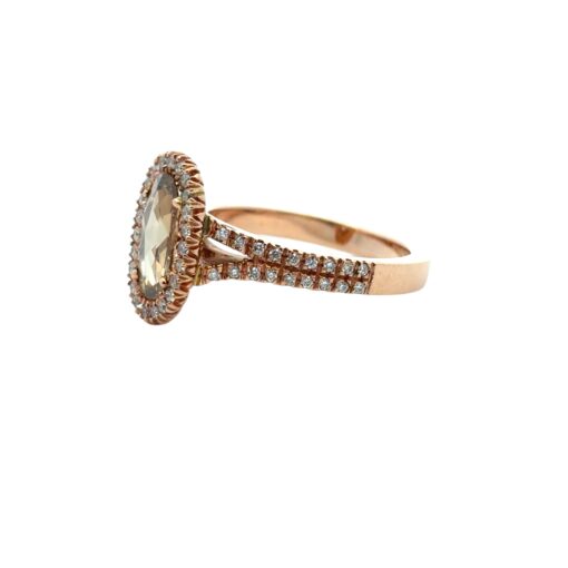 14k Rose Gold 0.85ct Oval Cut Diamond Halo Ring - Image 12