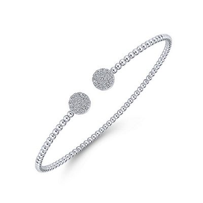 Gabriel & Co. 14k White Gold 0.29ctw Diamond Open Bangle