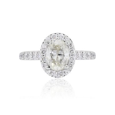 Gabriel & Co. 14k White Gold 1.22ct GIA Certified Oval Diamond Engagement Ring
