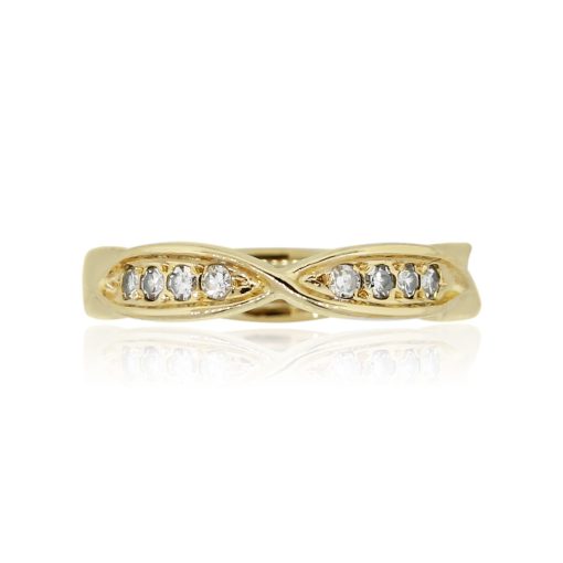 14k Yellow Gold 0.40ctw Diamond Scalloped Wedding Band