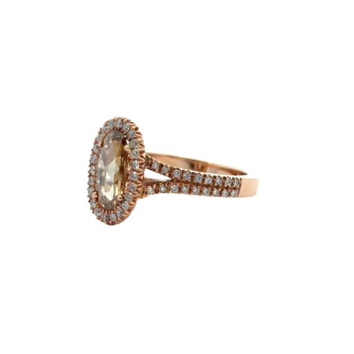 14k Rose Gold 0.85ct Oval Cut Diamond Halo Ring - Image 13
