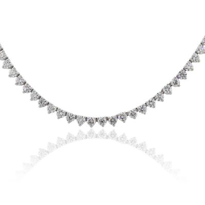 14k White Gold 11ctw Round Brilliant Diamonds Tennis Necklace