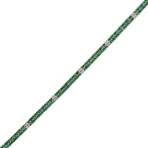 14k White Gold 4.32ctw Emerald and 0.96ctw of Diamond Straight Bracelet