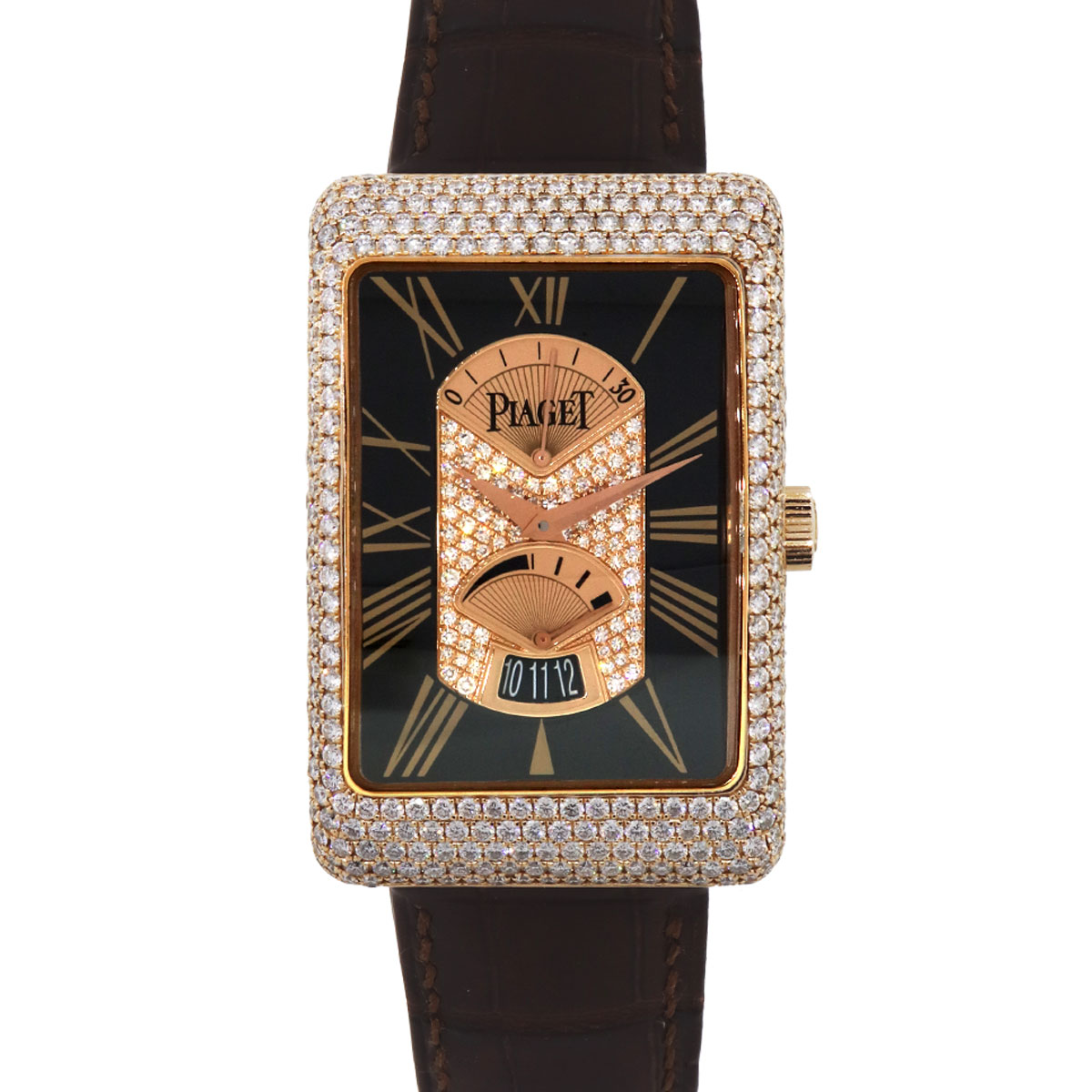 Piaget G0A29116 Black Tie 18k Rose Gold Diamond on Leather