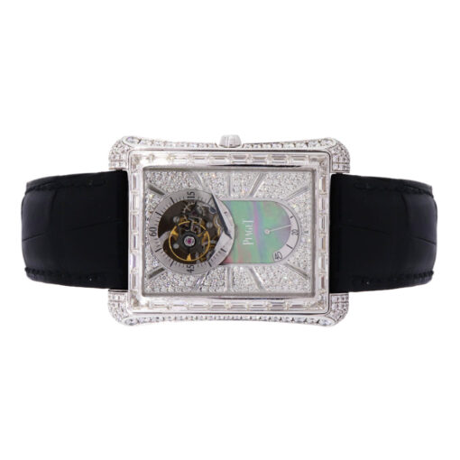 Piaget G0A33078 Emperador 18k White Gold Diamond on Leather Strap Watch - Image 8