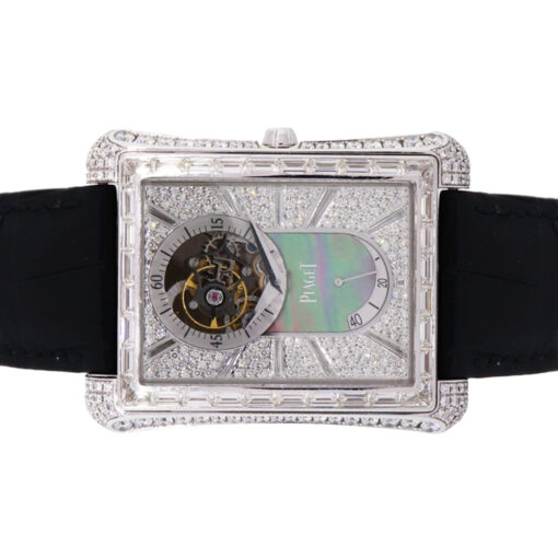 Piaget G0A33078 Emperador 18k White Gold Diamond on Leather Strap Watch - Image 11