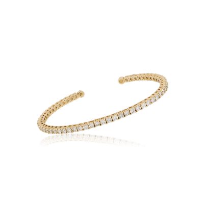 14k Yellow Gold 5.20ctw Diamond Cuff Bracelet
