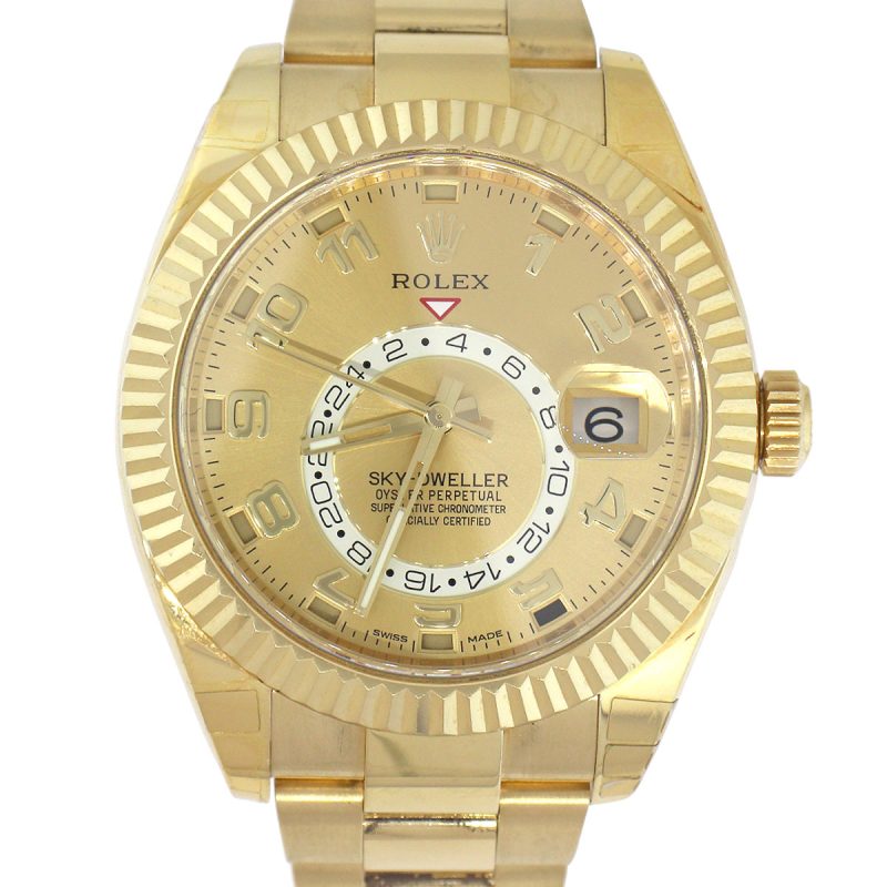 Rolex 326938 Sky-Dweller 18k Yellow Gold champagne Dial Watch