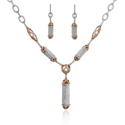 diamond necklace and earrings set