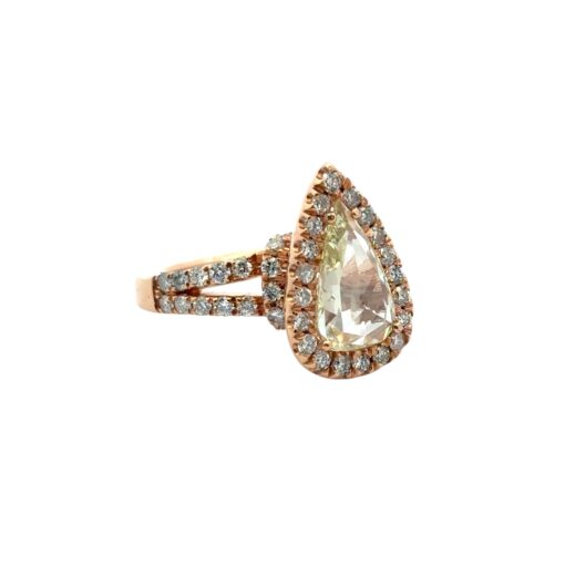 14k Rose Gold 1.21ct Pear Shape Diamond Halo Engagement Ring - Image 17
