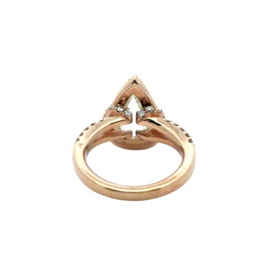 14k Rose Gold 1.21ct Pear Shape Diamond Halo Engagement Ring - Image 19