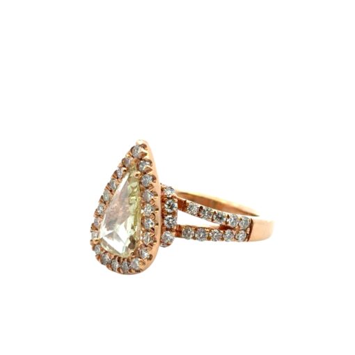 14k Rose Gold 1.21ct Pear Shape Diamond Halo Engagement Ring - Image 21