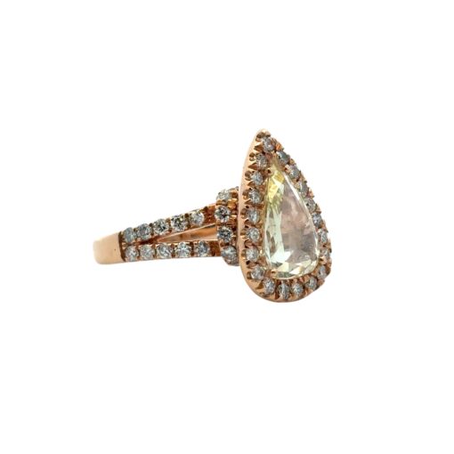 14k Rose Gold 1.21ct Pear Shape Diamond Halo Engagement Ring - Image 9