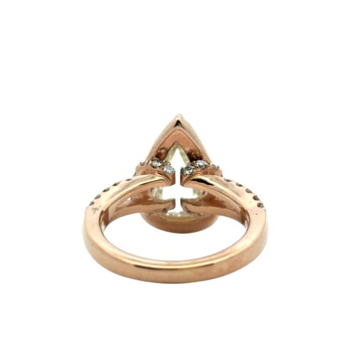14k Rose Gold 1.21ct Pear Shape Diamond Halo Engagement Ring - Image 11