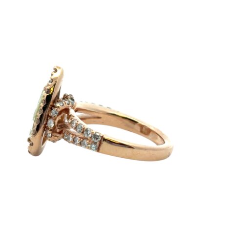 14k Rose Gold 1.21ct Pear Shape Diamond Halo Engagement Ring - Image 12