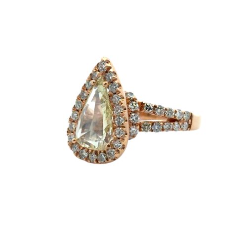 14k Rose Gold 1.21ct Pear Shape Diamond Halo Engagement Ring - Image 14