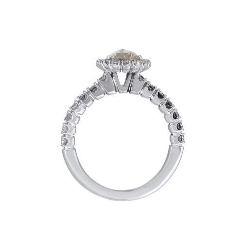 14k White Gold 0.92ct Pear Shaped Diamond Halo Ring