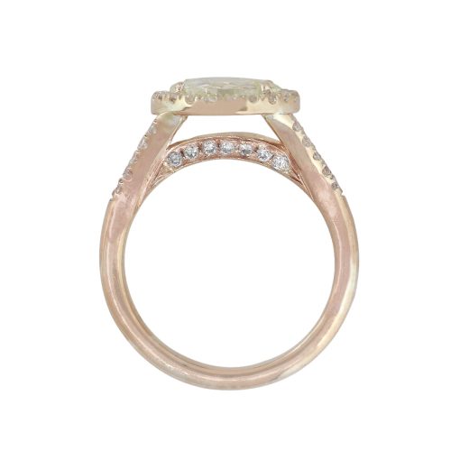 14k Rose Gold 1.54ct Round Cut Diamond Halo Engagement Ring