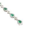 14k White Gold 3.29ctw Pear Shaped Emerald and 2.18ctw Diamond Bracelet - Image 14