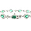 14k White Gold 3.29ctw Pear Shaped Emerald and 2.18ctw Diamond Bracelet - Image 16
