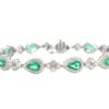 14k White Gold 3.29ctw Pear Shaped Emerald and 2.18ctw Diamond Bracelet - Image 17