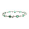 14k White Gold 3.29ctw Pear Shaped Emerald and 2.18ctw Diamond Bracelet - Image 19