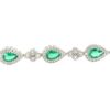 14k White Gold 3.29ctw Pear Shaped Emerald and 2.18ctw Diamond Bracelet - Image 10