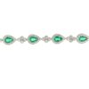 14k White Gold 3.29ctw Pear Shaped Emerald and 2.18ctw Diamond Bracelet - Image 11