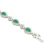14k White Gold 3.29ctw Pear Shaped Emerald and 2.18ctw Diamond Bracelet - Image 12