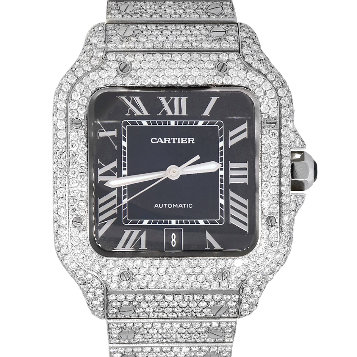 cartier santos diamond watch