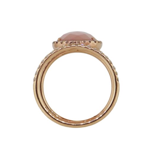 rose quartz diamond ring