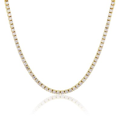 14k Yellow Gold 30.77ctw Diamond 26" Tennis Necklace