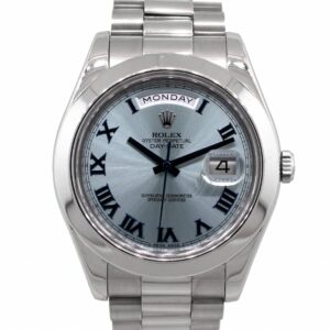 Rolex 218206 Platinum Day-Date Ice Blue Dial Watch