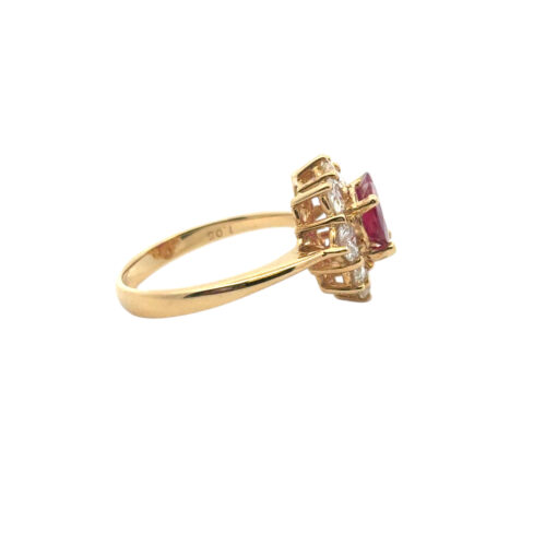 18k Yellow Gold 1.46ct Heart Shape Ruby with 1.05ctw Diamond Ring - Image 14