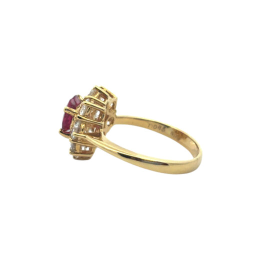18k Yellow Gold 1.46ct Heart Shape Ruby with 1.05ctw Diamond Ring - Image 10