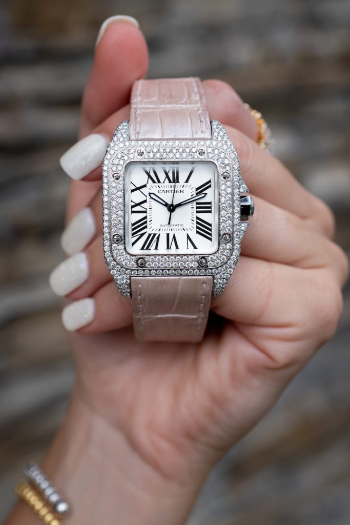 cartier santos women's diamond