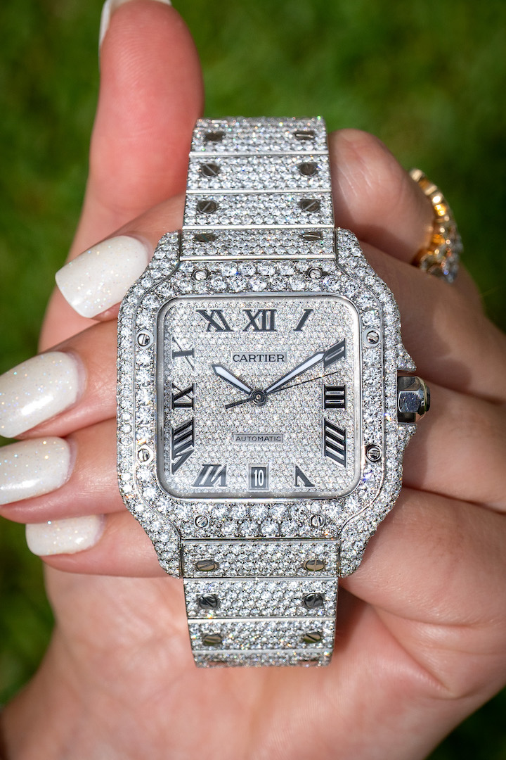 cartier watch all diamonds