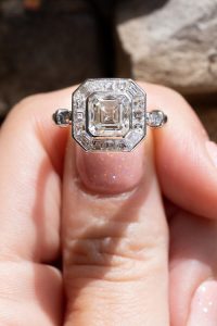 Art deco style engagement rings