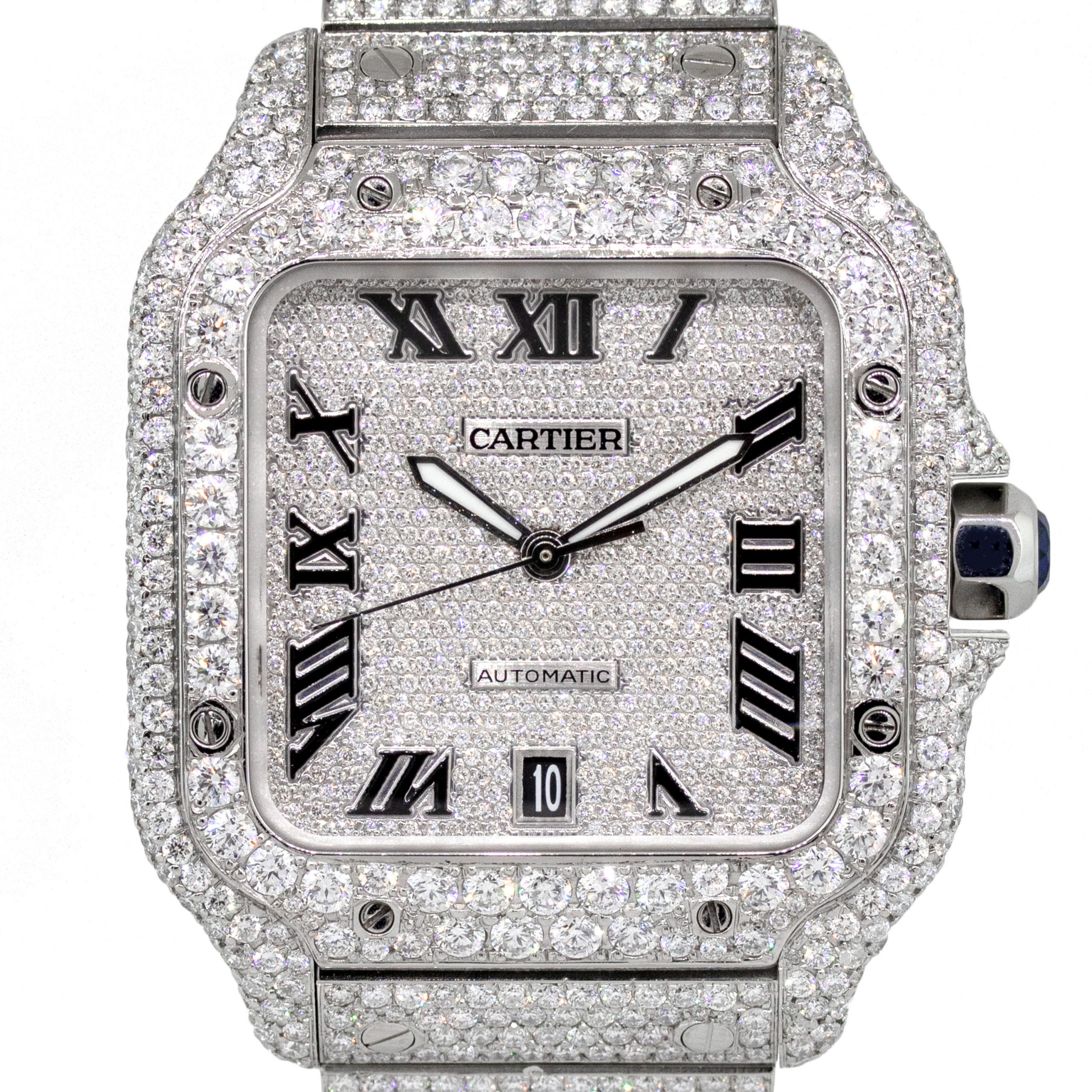 cartier all diamond watch